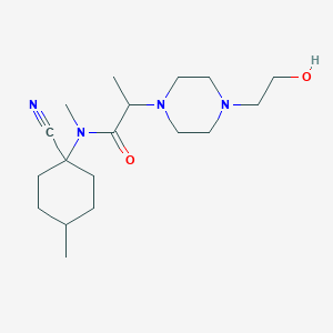 molecular formula C18H32N4O2 B2507720 N-(1-cyano-4-methylcyclohexyl)-2-[4-(2-hydroxyethyl)piperazin-1-yl]-N-methylpropanamide CAS No. 1356740-45-8