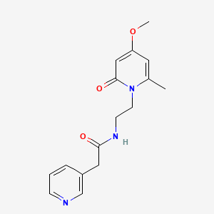 molecular formula C16H19N3O3 B2507721 N-(2-(4-methoxy-6-methyl-2-oxopyridin-1(2H)-yl)ethyl)-2-(pyridin-3-yl)acetamide CAS No. 2034591-01-8