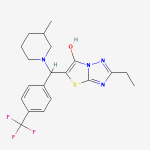 molecular formula C20H23F3N4OS B2507723 2-Ethyl-5-((3-methylpiperidin-1-yl)(4-(trifluoromethyl)phenyl)methyl)thiazolo[3,2-b][1,2,4]triazol-6-ol CAS No. 886905-52-8