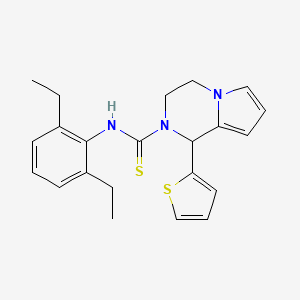 molecular formula C22H25N3S2 B2507725 N-(2,6-diethylphenyl)-1-(thiophen-2-yl)-3,4-dihydropyrrolo[1,2-a]pyrazine-2(1H)-carbothioamide CAS No. 393832-02-5