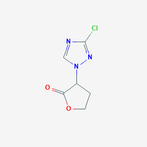 molecular formula C6H6ClN3O2 B2507730 3-(3-chloro-1H-1,2,4-triazol-1-yl)dihydrofuran-2(3H)-one CAS No. 2108732-80-3