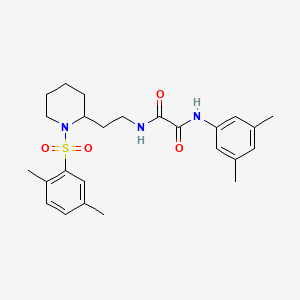 molecular formula C25H33N3O4S B2507732 N1-(3,5-二甲苯基)-N2-(2-(1-((2,5-二甲苯基)磺酰基)哌啶-2-基)乙基)草酰胺 CAS No. 898461-20-6