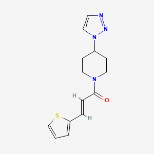 (E)-1-(4-(1H-1,2,3-triazol-1-yl)piperidin-1-yl)-3-(thiophen-2-yl)prop-2-en-1-one