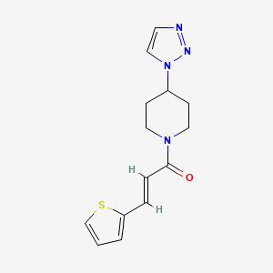 molecular formula C14H16N4OS B2507737 (E)-1-(4-(1H-1,2,3-三唑-1-基)哌啶-1-基)-3-(噻吩-2-基)丙-2-烯-1-酮 CAS No. 1799258-11-9