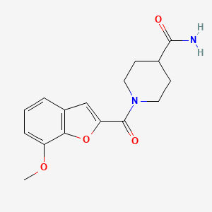 molecular formula C16H18N2O4 B2507739 1-(7-Methoxybenzofuran-2-carbonyl)piperidine-4-carboxamide CAS No. 951968-20-0