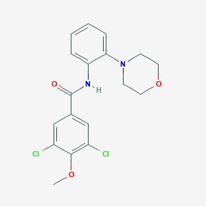 molecular formula C18H18Cl2N2O3 B250774 3,5-dichloro-4-methoxy-N-[2-(4-morpholinyl)phenyl]benzamide 