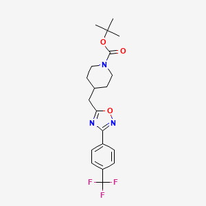 molecular formula C20H24F3N3O3 B2507741 Tert-butyl 4-({3-[4-(trifluoromethyl)phenyl]-1,2,4-oxadiazol-5-yl}methyl)piperidine-1-carboxylate CAS No. 1989628-46-7