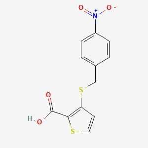 molecular formula C12H9NO4S2 B2507742 3-[(4-ニトロベンジル)スルファニル]-2-チオフェンカルボン酸 CAS No. 251097-01-5