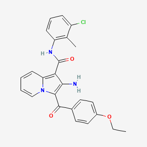 molecular formula C25H22ClN3O3 B2507743 2-amino-N-(3-chloro-2-methylphenyl)-3-(4-ethoxybenzoyl)indolizine-1-carboxamide CAS No. 903315-62-8