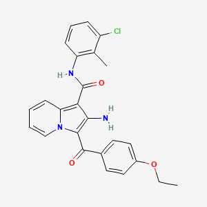 molecular formula C25H22ClN3O3 B2507743 2-氨基-N-(3-氯-2-甲基苯基)-3-(4-乙氧基苯甲酰)吲哚并[1,2-b]咔唑-1-甲酰胺 CAS No. 903315-62-8