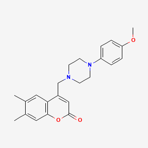 molecular formula C23H26N2O3 B2507746 4-{[4-(4-methoxyphenyl)piperazin-1-yl]methyl}-6,7-dimethyl-2H-chromen-2-one CAS No. 782460-50-8