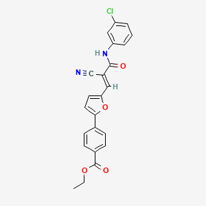 molecular formula C23H17ClN2O4 B2507747 ethyl 4-[5-[(E)-3-(3-chloroanilino)-2-cyano-3-oxoprop-1-enyl]furan-2-yl]benzoate CAS No. 341926-86-1