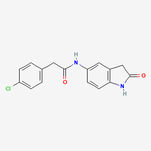 molecular formula C16H13ClN2O2 B2507749 2-(4-chlorophenyl)-N-(2-oxoindolin-5-yl)acetamide CAS No. 921544-79-8