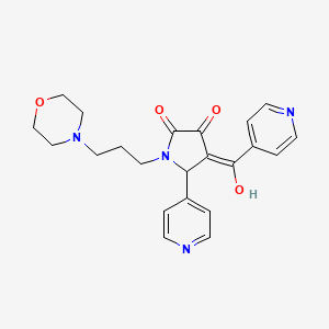 molecular formula C22H24N4O4 B2507752 3-hydroxy-4-isonicotinoyl-1-(3-morpholinopropyl)-5-(pyridin-4-yl)-1H-pyrrol-2(5H)-one CAS No. 847376-50-5