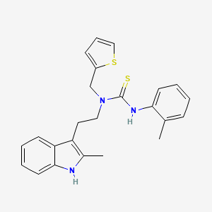 molecular formula C24H25N3S2 B2507757 1-(2-(2-methyl-1H-indol-3-yl)ethyl)-1-(thiophen-2-ylmethyl)-3-(o-tolyl)thiourea CAS No. 686751-41-7