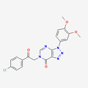 molecular formula C20H16ClN5O4 B2507771 6-(2-(4-chlorophenyl)-2-oxoethyl)-3-(3,4-dimethoxyphenyl)-3H-[1,2,3]triazolo[4,5-d]pyrimidin-7(6H)-one CAS No. 893941-60-1