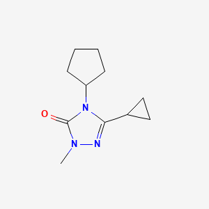 molecular formula C11H17N3O B2507776 4-cyclopentyl-3-cyclopropyl-1-methyl-4,5-dihydro-1H-1,2,4-triazol-5-one CAS No. 2199589-34-7