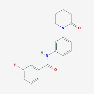 molecular formula C18H17FN2O2 B2507780 3-fluoro-N-[3-(2-oxopiperidin-1-yl)phenyl]benzamide CAS No. 941872-97-5