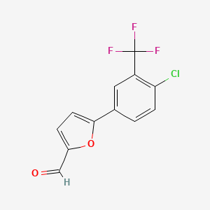 molecular formula C12H6ClF3O2 B2507784 5-[4-Chloro-3-(trifluorométhyl)phényl]furan-2-carbaldéhyde CAS No. 58110-58-0