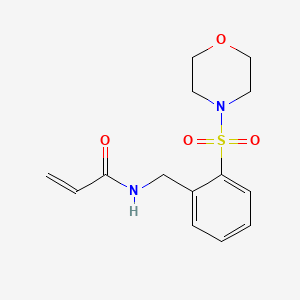molecular formula C14H18N2O4S B2507785 N-{[2-(morpholine-4-sulfonyl)phenyl]methyl}prop-2-enamide CAS No. 2094431-78-2