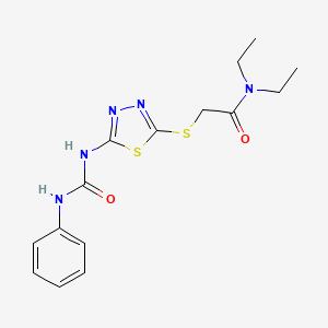 molecular formula C15H19N5O2S2 B2507786 N,N-diethyl-2-[[5-(phenylcarbamoylamino)-1,3,4-thiadiazol-2-yl]sulfanyl]acetamide CAS No. 898462-61-8