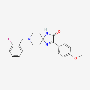 molecular formula C21H22FN3O2 B2507787 8-(2-Fluorobenzyl)-3-(4-methoxyphenyl)-1,4,8-triazaspiro[4.5]dec-3-en-2-one CAS No. 1190020-67-7