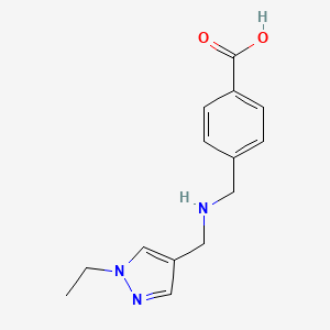 molecular formula C14H17N3O2 B2507788 4-((((1-Ethyl-1H-pyrazol-4-yl)methyl)amino)methyl)benzoic acid CAS No. 1006963-04-7