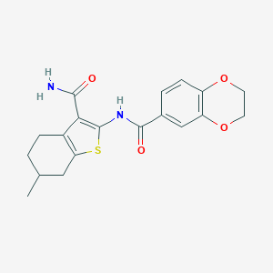 N-(3-carbamoyl-6-methyl-4,5,6,7-tetrahydro-1-benzothiophen-2-yl)-2,3-dihydro-1,4-benzodioxine-6-carboxamide