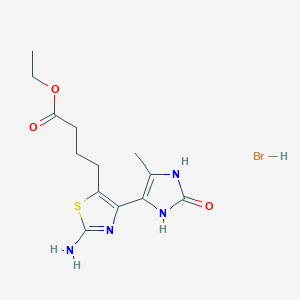 molecular formula C13H19BrN4O3S B2507801 4-[2-Amino-4-(5-methyl-2-oxo-2,3-dihydro-1H-imidazol-4-yl)-thiazol-5-yl]-butyric acid ethyl ester CAS No. 125119-72-4