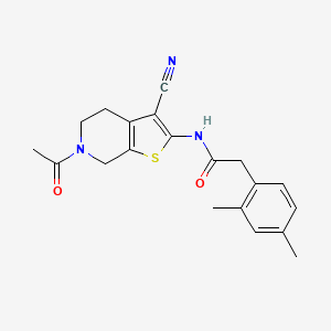 N-(6-acetyl-3-cyano-4,5,6,7-tetrahydrothieno[2,3-c]pyridin-2-yl)-2-(2,4-dimethylphenyl)acetamide