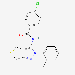 4-chloro-N-[2-(2-methylphenyl)-2H,4H,6H-thieno[3,4-c]pyrazol-3-yl]benzamide