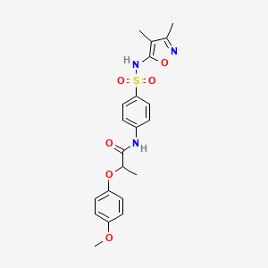 molecular formula C21H23N3O6S B2507818 N-{4-[(3,4-dimethyl-1,2-oxazol-5-yl)sulfamoyl]phenyl}-2-(4-methoxyphenoxy)propanamide CAS No. 302807-18-7