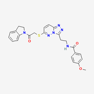 B2507822 N-(2-(6-((2-(indolin-1-yl)-2-oxoethyl)thio)-[1,2,4]triazolo[4,3-b]pyridazin-3-yl)ethyl)-4-methoxybenzamide CAS No. 872995-49-8