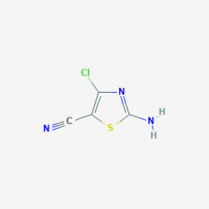 molecular formula C4H2ClN3S B2507825 2-Amino-4-clorotiazol-5-carbonitrilo CAS No. 136195-53-4