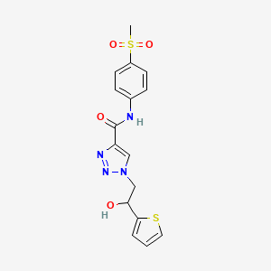 1-(2-hydroxy-2-(thiophen-2-yl)ethyl)-N-(4-(methylsulfonyl)phenyl)-1H-1,2,3-triazole-4-carboxamide