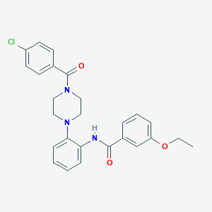 molecular formula C26H26ClN3O3 B250783 N-{2-[4-(4-chlorobenzoyl)-1-piperazinyl]phenyl}-3-ethoxybenzamide 