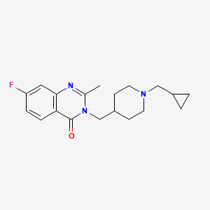 B2507836 3-[[1-(Cyclopropylmethyl)piperidin-4-yl]methyl]-7-fluoro-2-methylquinazolin-4-one CAS No. 2415630-89-4