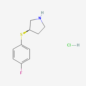 molecular formula C10H13ClFNS B2507839 (R)-3-((4-Fluorophenyl)thio)pyrrolidine hydrochloride CAS No. 1289584-92-4