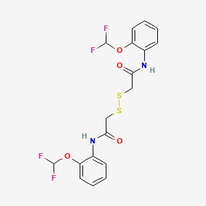 molecular formula C18H16F4N2O4S2 B2507845 2-[[2-[2-(difluoromethoxy)anilino]-2-oxoethyl]disulfanyl]-N-[2-(difluoromethoxy)phenyl]acetamide CAS No. 1223649-82-8