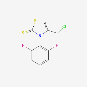 molecular formula C10H6ClF2NS2 B2507859 4-(chloromethyl)-3-(2,6-difluorophenyl)-1,3-thiazole-2(3H)-thione CAS No. 866153-86-8