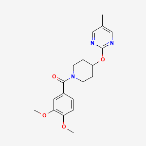 molecular formula C19H23N3O4 B2507862 (3,4-Dimethoxyphenyl)-[4-(5-methylpyrimidin-2-yl)oxypiperidin-1-yl]methanone CAS No. 2380172-94-9