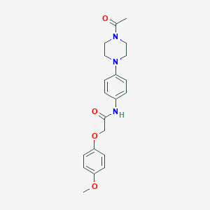 molecular formula C21H25N3O4 B250787 N-[4-(4-acetylpiperazin-1-yl)phenyl]-2-(4-methoxyphenoxy)acetamide 