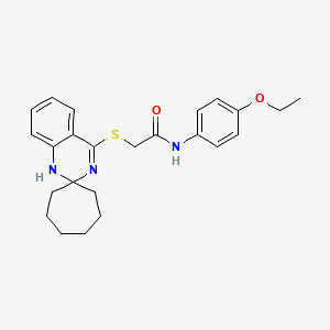 molecular formula C24H29N3O2S B2507886 N-(4-乙氧基苯基)-2-{1'H-螺[环庚烷-1,2'-喹唑啉]硫烷基}乙酰胺 CAS No. 893788-43-7