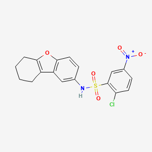 molecular formula C18H15ClN2O5S B2507887 2-chloro-5-nitro-N-(6,7,8,9-tetrahydrodibenzofuran-2-yl)benzenesulfonamide CAS No. 301315-49-1