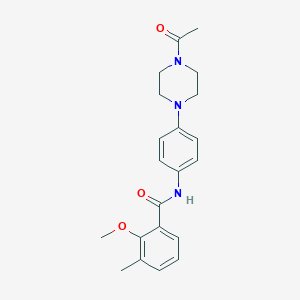molecular formula C21H25N3O3 B250789 N-[4-(4-acetylpiperazin-1-yl)phenyl]-2-methoxy-3-methylbenzamide 