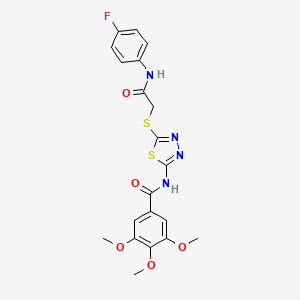 N-(5-((2-((4-fluorophenyl)amino)-2-oxoethyl)thio)-1,3,4-thiadiazol-2-yl)-3,4,5-trimethoxybenzamide