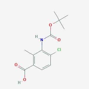 molecular formula C13H16ClNO4 B2507893 4-Chloro-2-methyl-3-[(2-methylpropan-2-yl)oxycarbonylamino]benzoic acid CAS No. 2248312-20-9