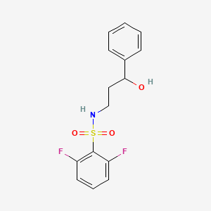 molecular formula C15H15F2NO3S B2507894 2,6-difluoro-N-(3-hydroxy-3-phenylpropyl)benzenesulfonamide CAS No. 1396847-95-2