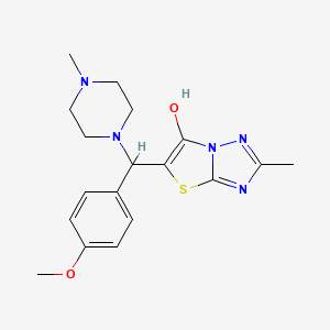 molecular formula C18H23N5O2S B2507898 5-((4-Methoxyphenyl)(4-methylpiperazin-1-yl)methyl)-2-methylthiazolo[3,2-b][1,2,4]triazol-6-ol CAS No. 162661-20-3
