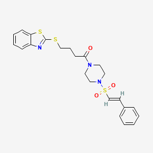 4-(1,3-benzothiazol-2-ylsulfanyl)-1-[4-[(E)-2-phenylethenyl]sulfonylpiperazin-1-yl]butan-1-one